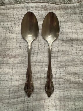 Classic Ornate Silverplate  Serving Spoons - Set of 2 “Silver Artistry”